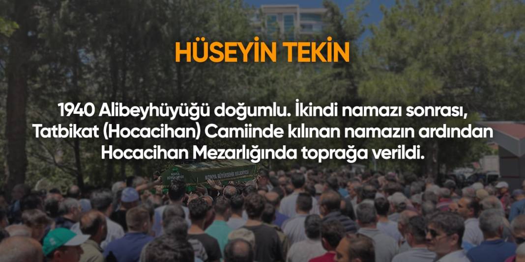 Konya'da bugün vefat edenler | 7 Ekim 2024 2